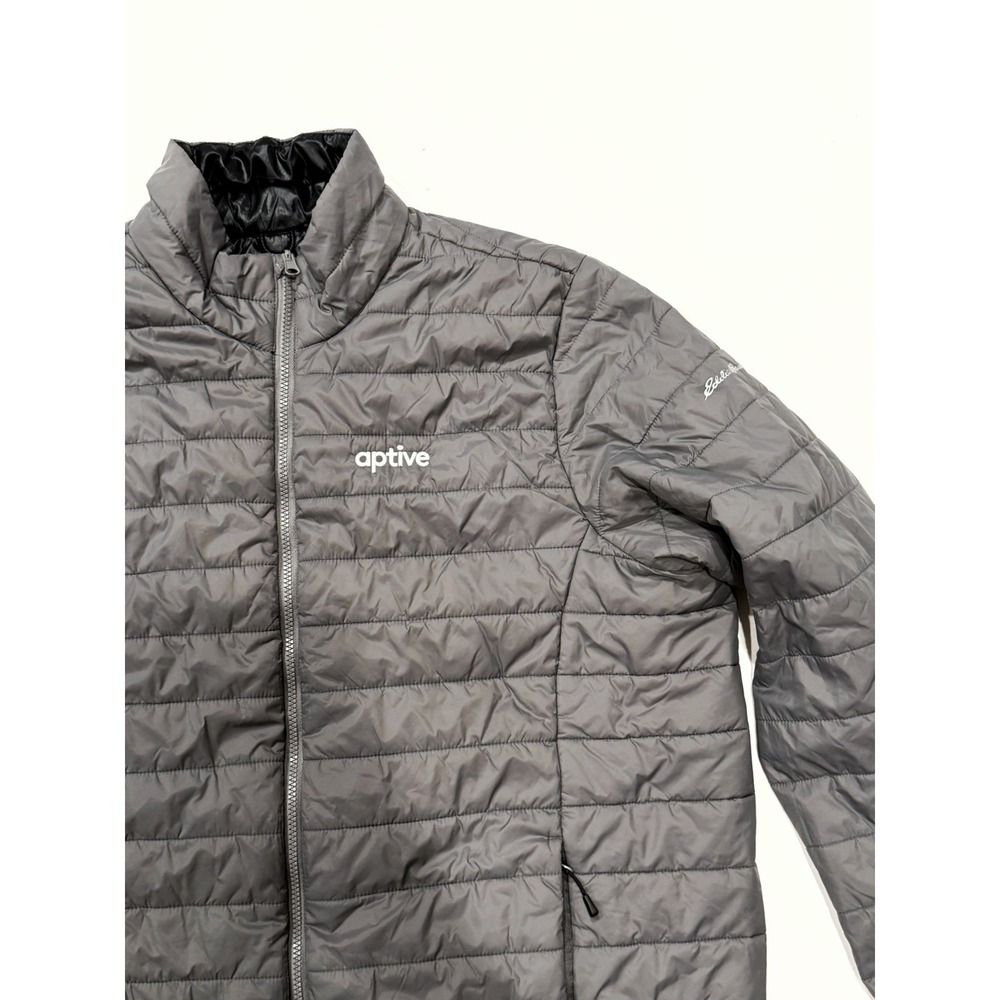 Eddie Bauer Jacket Mens 2XL Gray Nylon Insulated Puffer Outdoor Coat Fall Winter